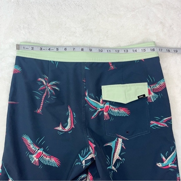 Roark Revival Passage Mariner 18” Boardshorts - Navy Sz 31 Drawstring 9” Inseam - Picture 10 of 12